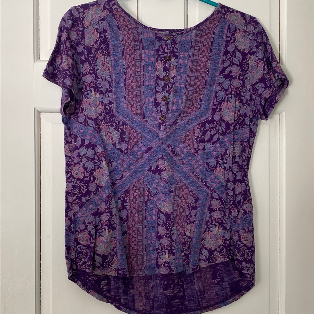 Lucky Brand Purple Floral Blouse